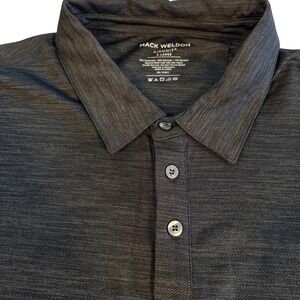 Mack Weldon Airknit Polo Shirt Mens XL Charcoal Heather Performance Short Sleeve